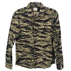Todd Snyder Utility Field Tiger Stripe Camo Shirt Cotton Canvas Military Size M
